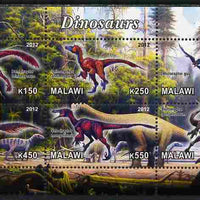 Malawi 2012 Dinosaurs #01 perf sheetlet containing 6 values unmounted mint