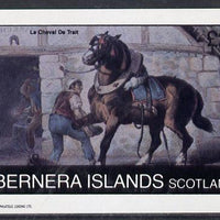 Bernera 1982 Animals (Horse with Blacksmith) imperf deluxe sheet (£2 value) unmounted mint