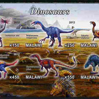 Malawi 2012 Dinosaurs #02 imperf sheetlet containing 6 values unmounted mint