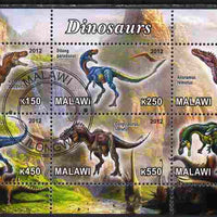 Malawi 2012 Dinosaurs #03 perf sheetlet containing 6 values cto used