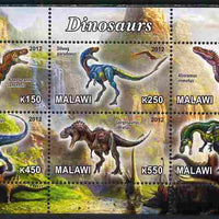 Malawi 2012 Dinosaurs #03 perf sheetlet containing 6 values unmounted mint