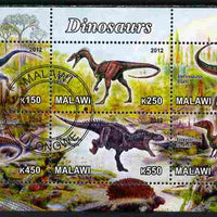 Malawi 2012 Dinosaurs #04 perf sheetlet containing 6 values cto used
