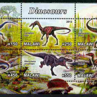 Malawi 2012 Dinosaurs #04 perf sheetlet containing 6 values unmounted mint