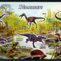 Malawi 2012 Dinosaurs #04 imperf sheetlet containing 6 values unmounted mint