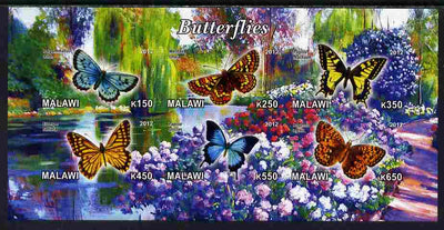Malawi 2012 Butterflies #01 imperf sheetlet containing 6 values unmounted mint