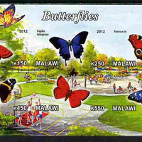 Malawi 2012 Butterflies #02 imperf sheetlet containing 6 values unmounted mint