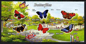 Malawi 2012 Butterflies #02 imperf sheetlet containing 6 values unmounted mint