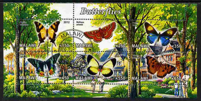 Malawi 2012 Butterflies #03 perf sheetlet containing 6 values cto used