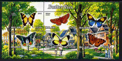 Malawi 2012 Butterflies #03 perf sheetlet containing 6 values unmounted mint