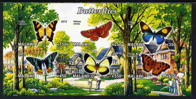Malawi 2012 Butterflies #03 imperf sheetlet containing 6 values unmounted mint