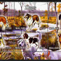 Malawi 2012 Dogs #3 perf sheetlet containing 6 values cto used