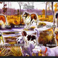 Malawi 2012 Dogs #3 imperf sheetlet containing 6 values unmounted mint
