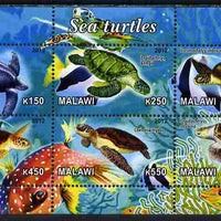 Malawi 2012 Sea Turtles perf sheetlet containing 6 values unmounted mint