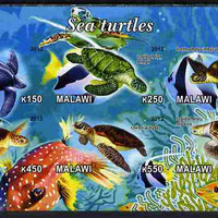 Malawi 2012 Sea Turtles imperf sheetlet containing 6 values unmounted mint