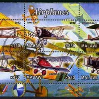 Malawi 2012 Early Bi-planes perf sheetlet containing 6 values cto used