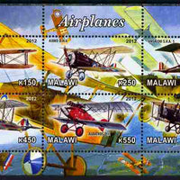 Malawi 2012 Early Bi-planes perf sheetlet containing 6 values unmounted mint