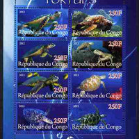 Congo 2012 Turtles perf sheetlet containing 8 values unmounted mint