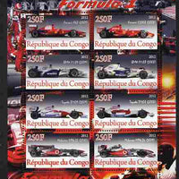 Congo 2012 Formula 1 perf sheetlet containing 8 values unmounted mint