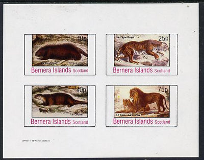 Bernera 1982 Animals (Tiger, Otter etc) imperf,set of 4 values (10p to 75p) unmounted mint
