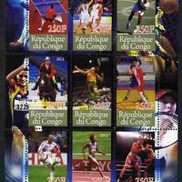 Congo 2012 London Olympic Games perf sheetlet containing 9 values unmounted mint