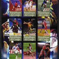 Congo 2012 London Olympic Games imperf sheetlet containing 9 values unmounted mint
