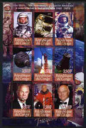 Congo 2012 Space - John Glenn perf sheetlet containing 9 values fine cto used