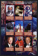 Congo 2012 Space - John Glenn imperf sheetlet containing 9 values unmounted mint