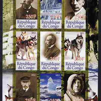 Congo 2012 Roald Amundsen perf sheetlet containing 9 values unmounted mint