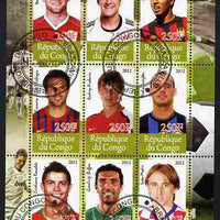 Congo 2012 Football European Championship perf sheetlet containing 9 values fine cto used