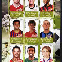 Congo 2012 Football European Championship perf sheetlet containing 9 values unmounted mint