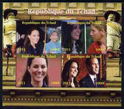 Chad 2011 Royal Visits - Kate & William perf sheetlet containing 4 values unmounted mint. Note this item is privately produced and is offered purely on its thematic appeal.