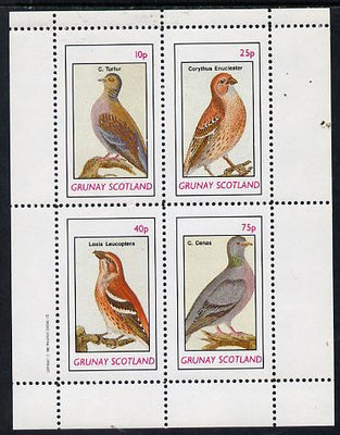 Grunay 1982 Birds #01 (Dove, Crossbill, etc) perf set of 4 values (10p to 75p) unmounted mint