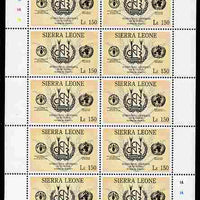 Sierra Leone 1992 Anniversaries & Events - International Conference on Nutrition 150L in complete perf sheetlet of 10 unmounted mint SG 1943