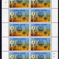 Sierra Leone 1992 Anniversaries & Events - International Conference on Nutrition 170L in complete perf sheetlet of 10 unmounted mint SG 1944