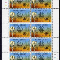 Sierra Leone 1992 Anniversaries & Events - International Conference on Nutrition 170L in complete perf sheetlet of 10 unmounted mint SG 1944