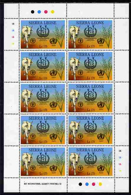 Sierra Leone 1992 Anniversaries & Events - International Conference on Nutrition 170L in complete perf sheetlet of 10 unmounted mint SG 1944