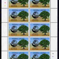 Sierra Leone 1992 Anniversaries & Events - United Nations Summit 250L in complete perf sheetlet of 10 unmounted mint SG 1947