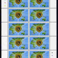 Sierra Leone 1992 Anniversaries & Events - International Lions Club 250L in complete perf sheetlet of 10 unmounted mint SG 1948