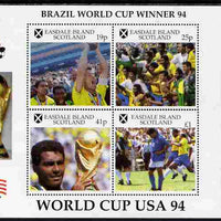 Easdale 1994 Football World Cup - Brazil Winners perf sheetlet containing 4 values, unmounted mint