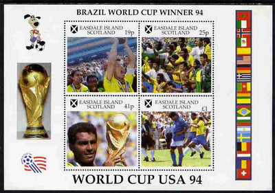 Easdale 1994 Football World Cup - Brazil Winners perf sheetlet containing 4 values, unmounted mint