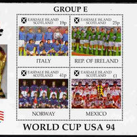 Easdale 1994 Football World Cup - Group E Countries perf sheetlet containing 4 values, unmounted mint