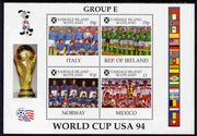 Easdale 1994 Football World Cup - Group E Countries perf sheetlet containing 4 values, unmounted mint