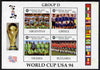 Easdale 1994 Football World Cup - Group D Countries perf sheetlet containing 4 values, unmounted mint