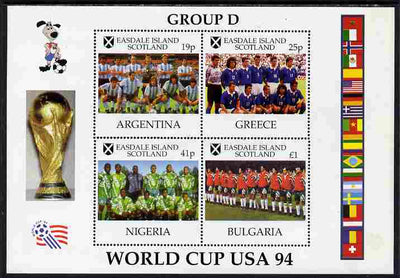 Easdale 1994 Football World Cup - Group D Countries perf sheetlet containing 4 values, unmounted mint