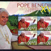 Gambia 2009 Pope Benedict XVI Visits Cameroun perf sheetlet of 4 unmounted mint
