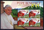 Gambia 2009 Pope Benedict XVI Visits Cameroun perf sheetlet of 4 unmounted mint