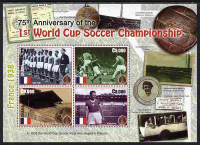 Ghana 2006 75th Anniv of 1st Football World Cup perf sheetlet of 4 unmounted mint, SG 3529a