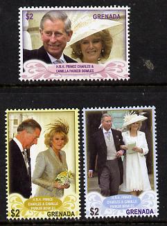 Grenada 2005 Royal Wedding (Charles & Camilla) set of 3 unmounted mint, SG 5113-15