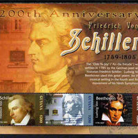 Guyana 2005 Death Bicentenary of Friedrich von Schiller perf sheetlet of 3 unmounted mint SG 6523a