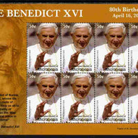 Micronesia 2007 80th Birthday Pope Benedict XVI perf sheetlet of 8 unmounted mint, SG 1436a